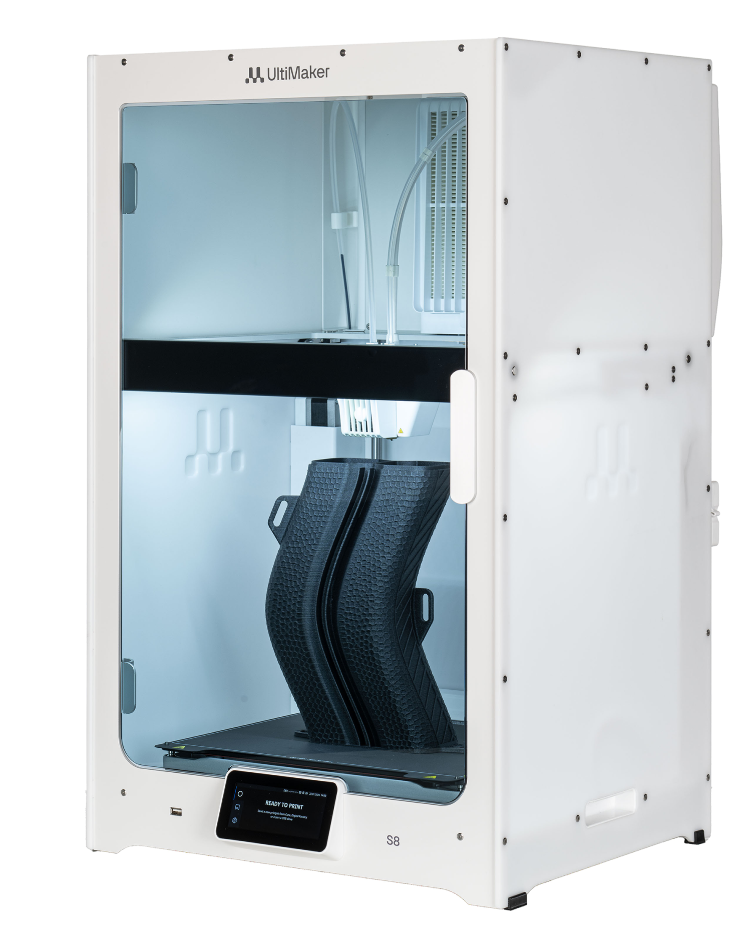 ultimaker-s8-kosi-prikaz Ultimaker S8 – pogled iz kuta na uređaj s dodatnom opremom